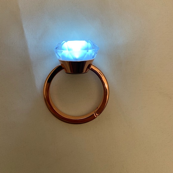 Accessories Lit Purse Table Holder Ring Copper Like Metal And Clear